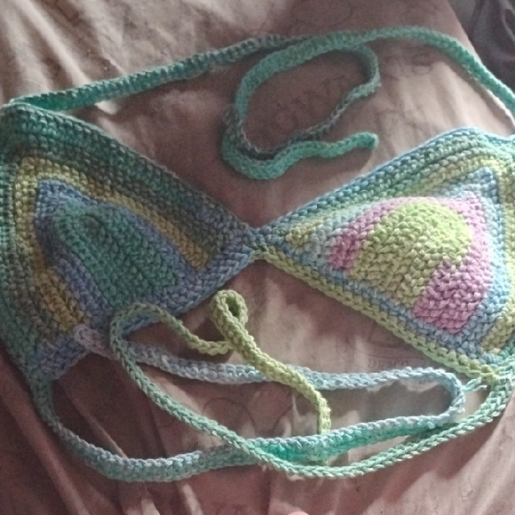 Other - Handmade Multicolor Crochet Bikini Top